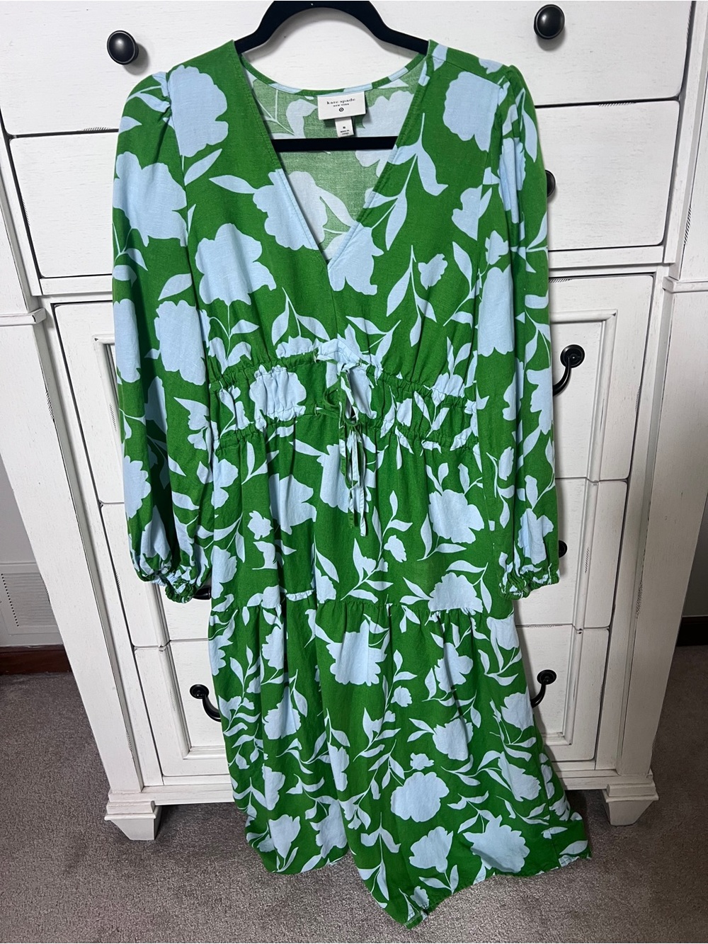 kate spade Green and Light Blue Floral Midi Dress - Picture 5 of 7